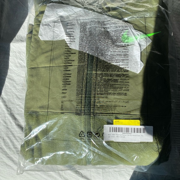 NWT Nike Therma Men's Size SMALL Rough Green Fleece Full-Zip - Picture 5 of 8